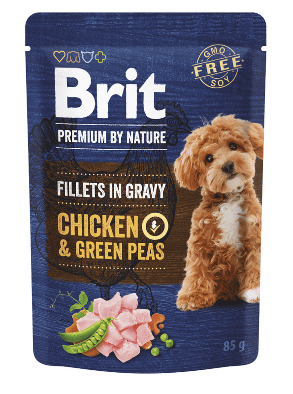 Brit Premium by Nature Adult Gravy Chicken/Green Peas - 24x85g
