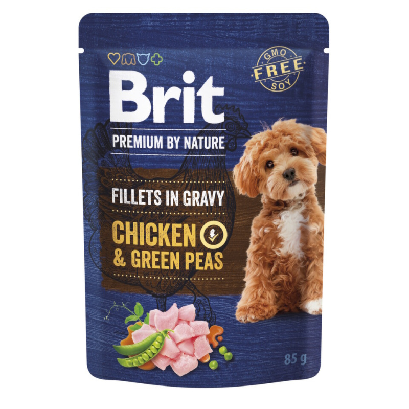 Brit Premium by Nature Adult Gravy Chicken/Green Peas - 24x85g