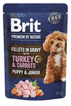 Brit Premium Dog Puppy Fillets Gravy Turkey&Carrots85g