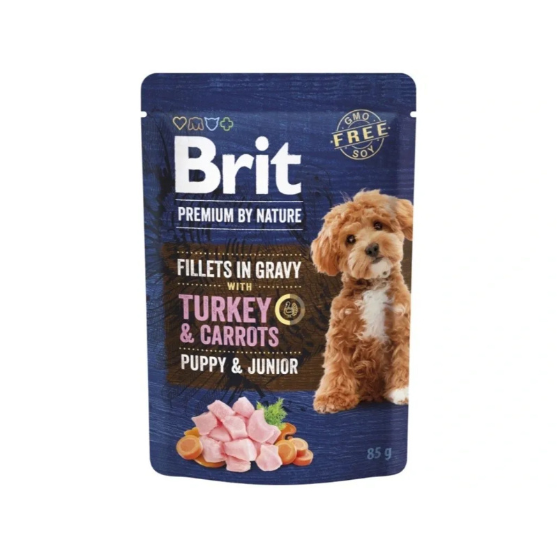 Brit Premium Dog Puppy Fillets Gravy Turkey&Carrots85g
