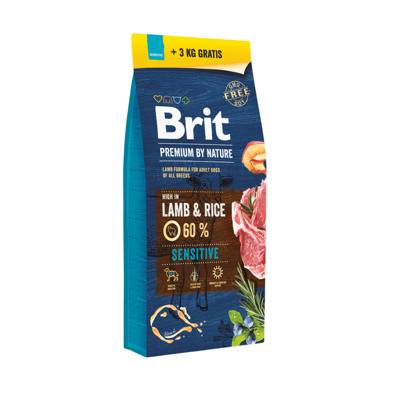 BRIT Premium by Nature Sensitive Lamb 15+3kg Zdarma