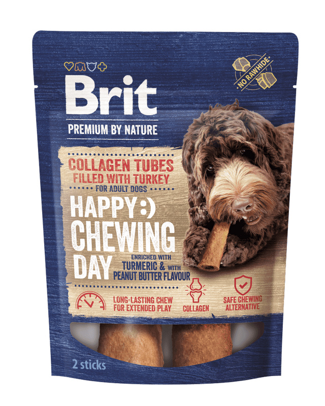 Brit Premium by Nature Collagen Chews Tubes filled with Turkey 15cmx20mm 2 ks
