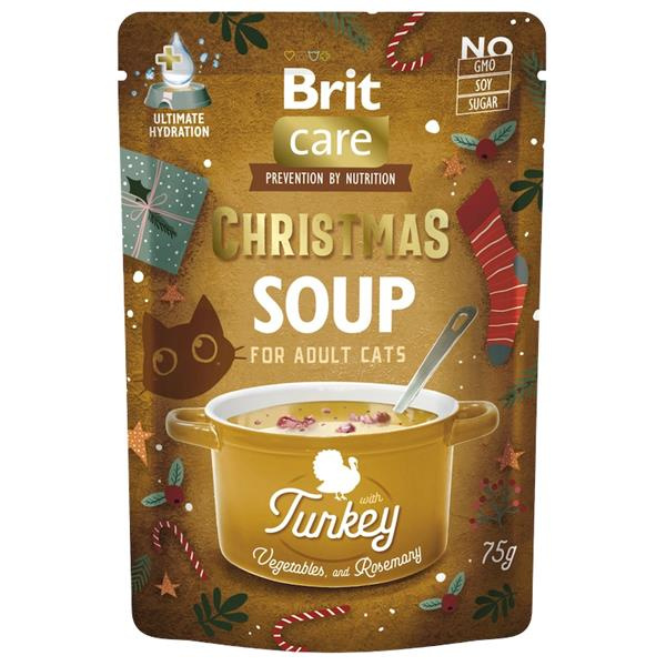 Brit Care Vánoční krůtí polévka s mrkví, hráškem a rozmarýnem pro kočky
