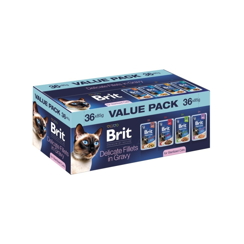 Brit Premium by Nature Cat Pouches Value Pack Sterilized 36 pcs