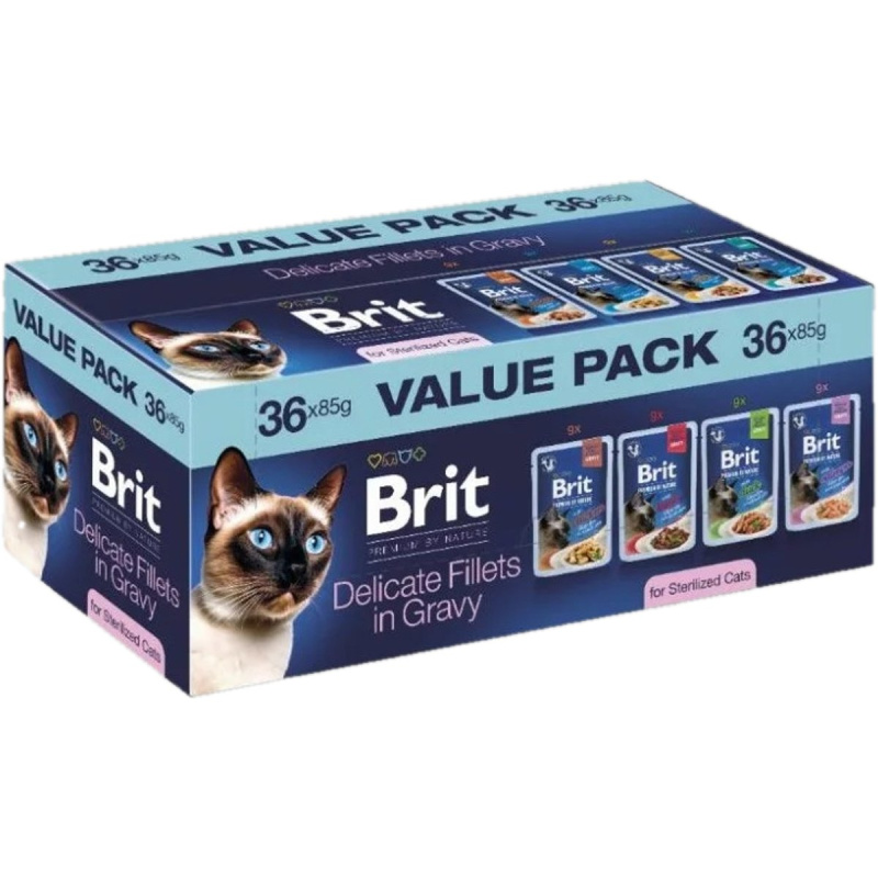 Brit Premium by Nature Cat Pouches Value Pack Sterilized 36 pcs