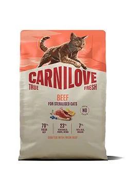 Carnilove True Fresh - granule pro kočky Carnilove Cat True Fresh Dry Beef Steril. Adult AB 2kg