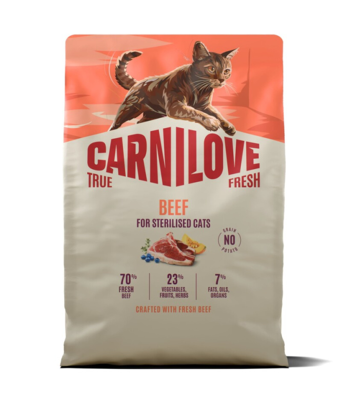 Carnilove True Fresh - granule pro kočky Carnilove Cat True Fresh Dry Beef Steril. Adult AB 2kg