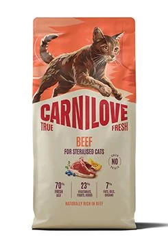Carnilove True Fresh - granule pro kočky Carnilove Cat True Fresh Dry Beef Steril. Adult AB 6kg