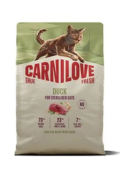 Carnilove True Fresh - granule pro kočky Carnilove Cat True Fresh Dry Duck Steril. Ad.AB 2kg