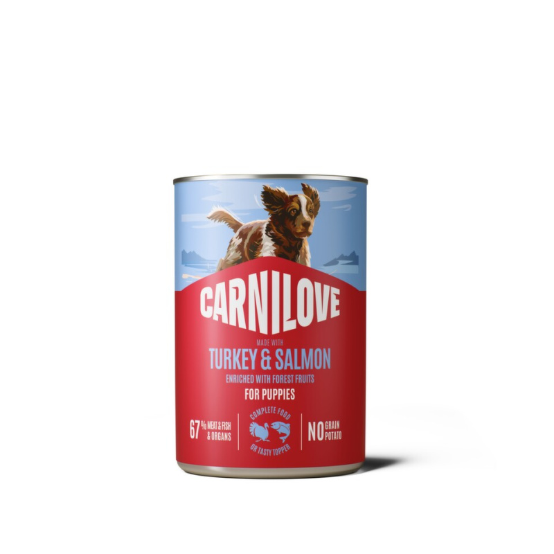 CARNILOVE Dog CAN Paté Made with Turkey & Salmon for Puppies 400 g