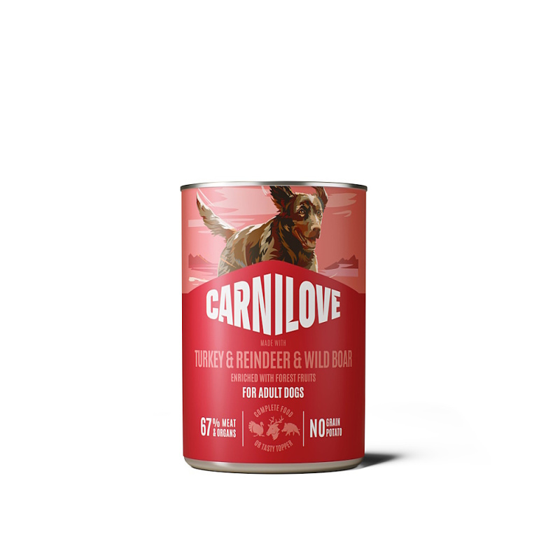 CARNILOVE Dog CAN Paté Made with Turkey & Reindeer & Wildboar 400 g