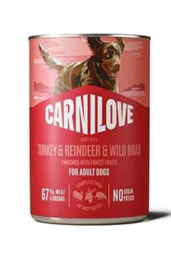 CARNILOVE Dog CAN Paté Made with Turkey & Reindeer & Wildboar 400 g