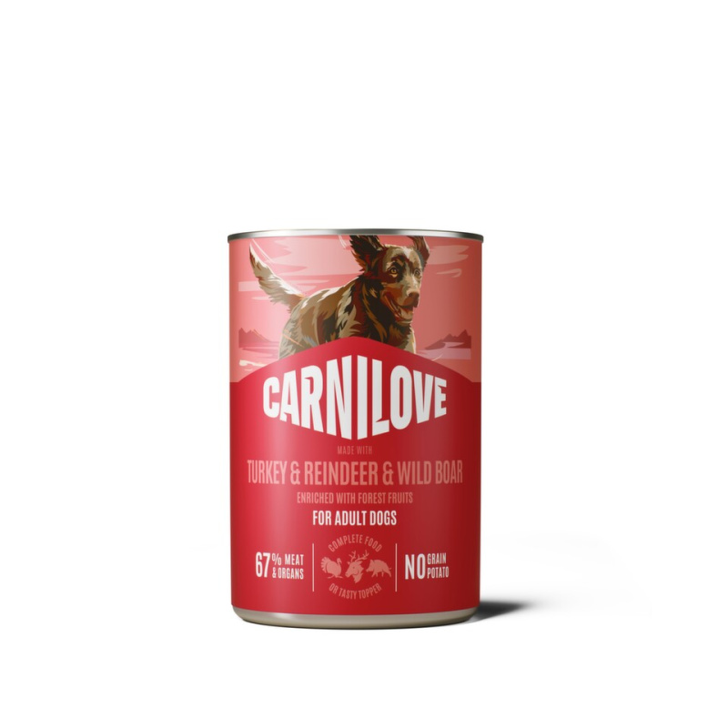 CARNILOVE Dog CAN Paté Made with Turkey & Reindeer & Wildboar 400 g