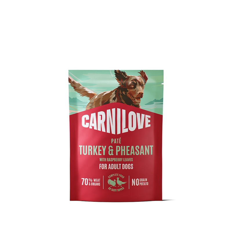 Carnilove Dog Pouch Paté Turkey&Pheas.+Rasp.  300g