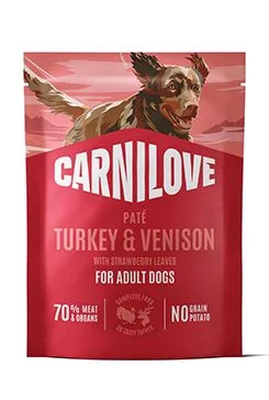 Carnilove Dog Pouch Paté Turkey&Venison+Strawbery  300g