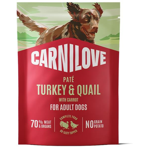 Carnilove Dog Pouch Paté Turkey&Quial+Carrot  300g