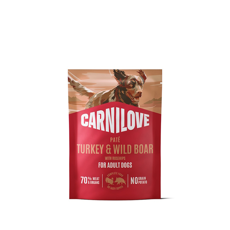 Carnilove Dog Pouch Paté Turkey&Wildboar+Ros. 300g