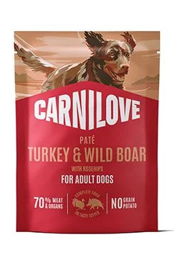 Carnilove Dog Pouch Paté Turkey&Wildboar+Ros. 300g