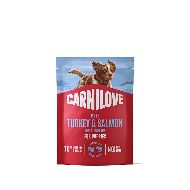 Carnilove Dog Pouch Paté Turkey&Salm.+Blueb.Puppy  300g
