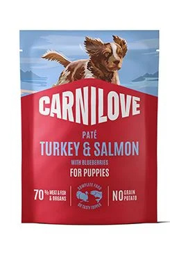 Carnilove Dog Pouch Paté Turkey&Salm.+Blueb.Puppy  300g