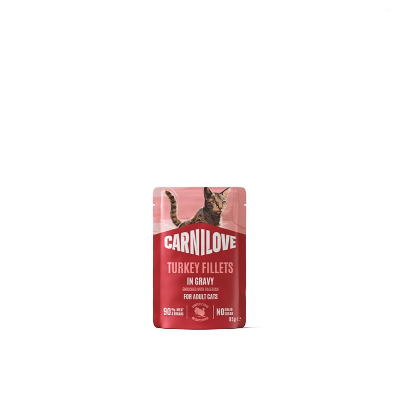 Carnilove Cat Pouch Gravy Turkey+Valerian 85g