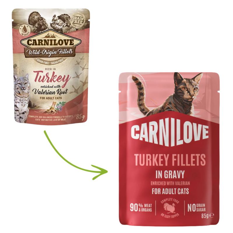 Carnilove Cat Pouch Gravy Turkey+Valerian 85g