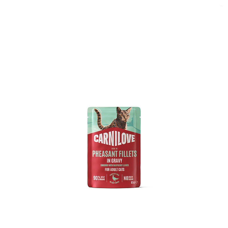 Carnilove Cat Pouch Gravy Pheasant+Rasp.Leaves 85g