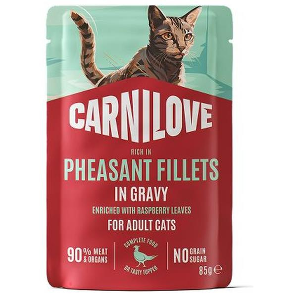 Carnilove Cat Pouch Gravy Pheasant+Rasp.Leaves 85g