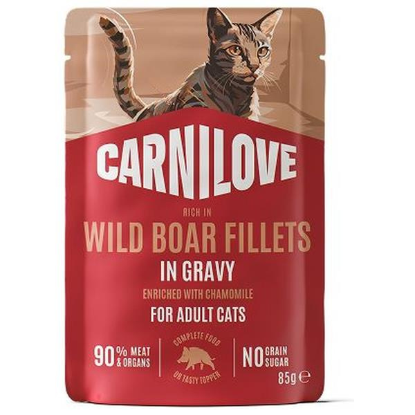 Carnilove Cat Pouch Gravy Wild Boar+Chamomile 85g