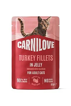 Carnilove Cat Pouch Jelly Turkey+Valerian  85g