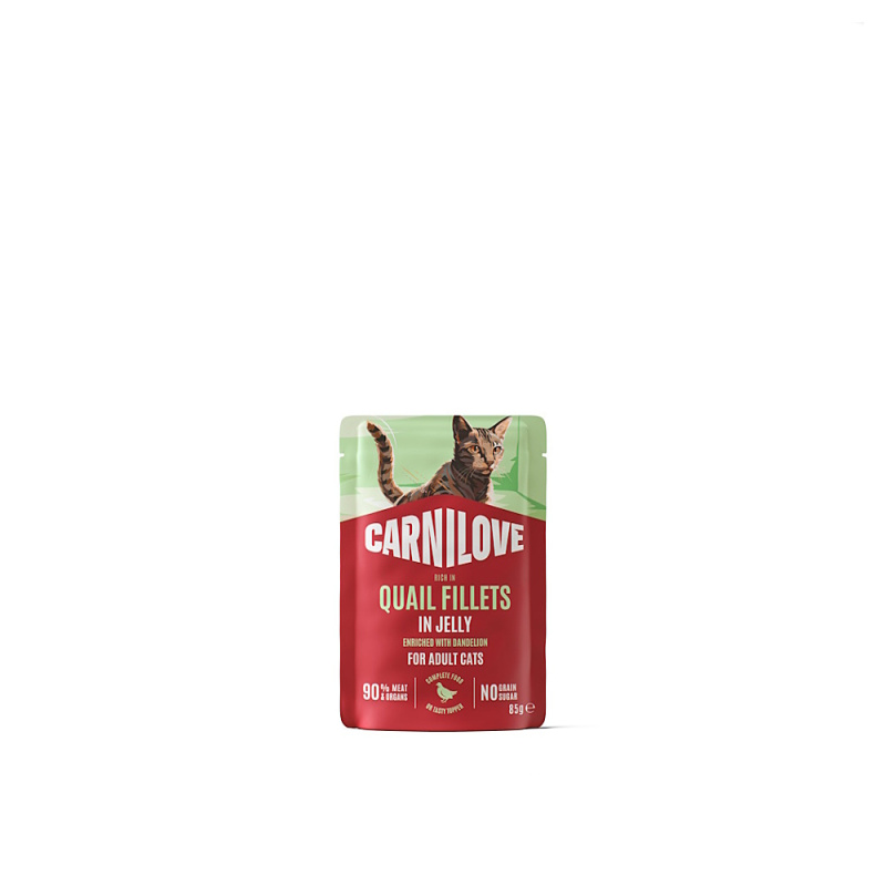 Carnilove Cat Pouch Jelly Quail+Dandelion 85g