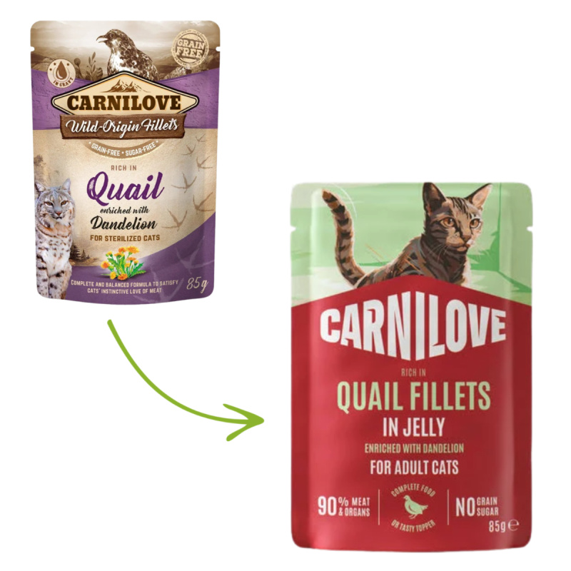 Carnilove Cat Pouch Jelly Quail+Dandelion 85g