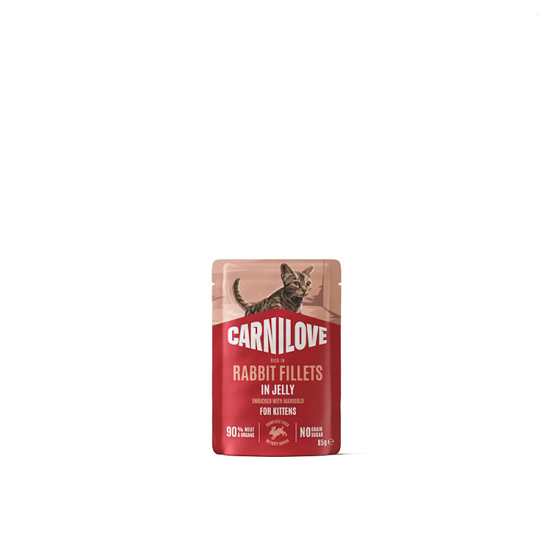 Carnilove Cat Pouch Jelly Rabbit+Marigold Kittens 85g