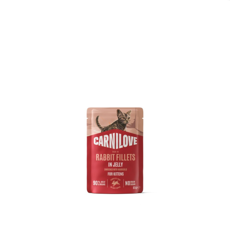 Carnilove Cat Pouch Jelly Rabbit+Marigold Kittens 85g