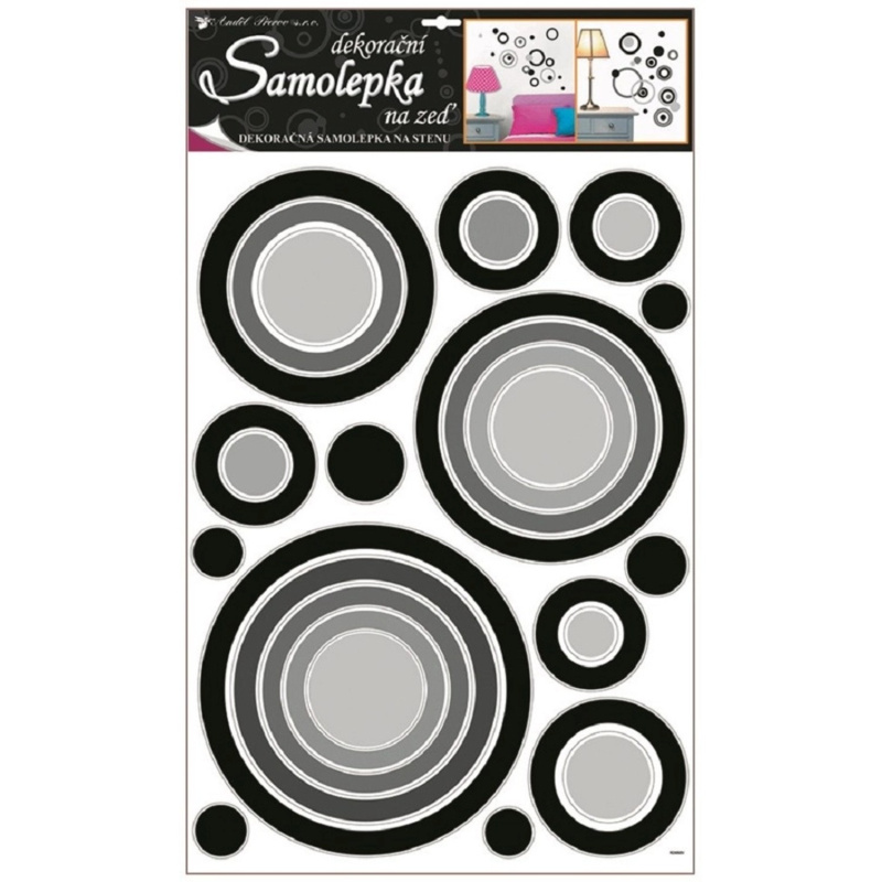 Samolepky na zeď kruhy černé, 60x42cm Anděl Přerov s.r.o.