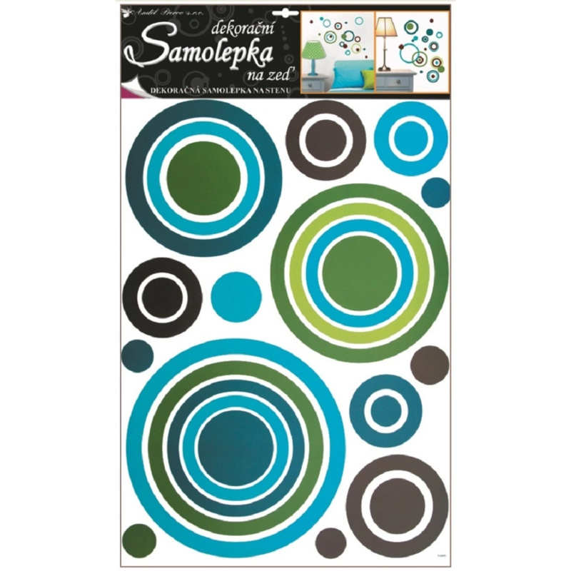 Samolepky na zeď kruhy modré, 60x42cm Anděl Přerov s.r.o.
