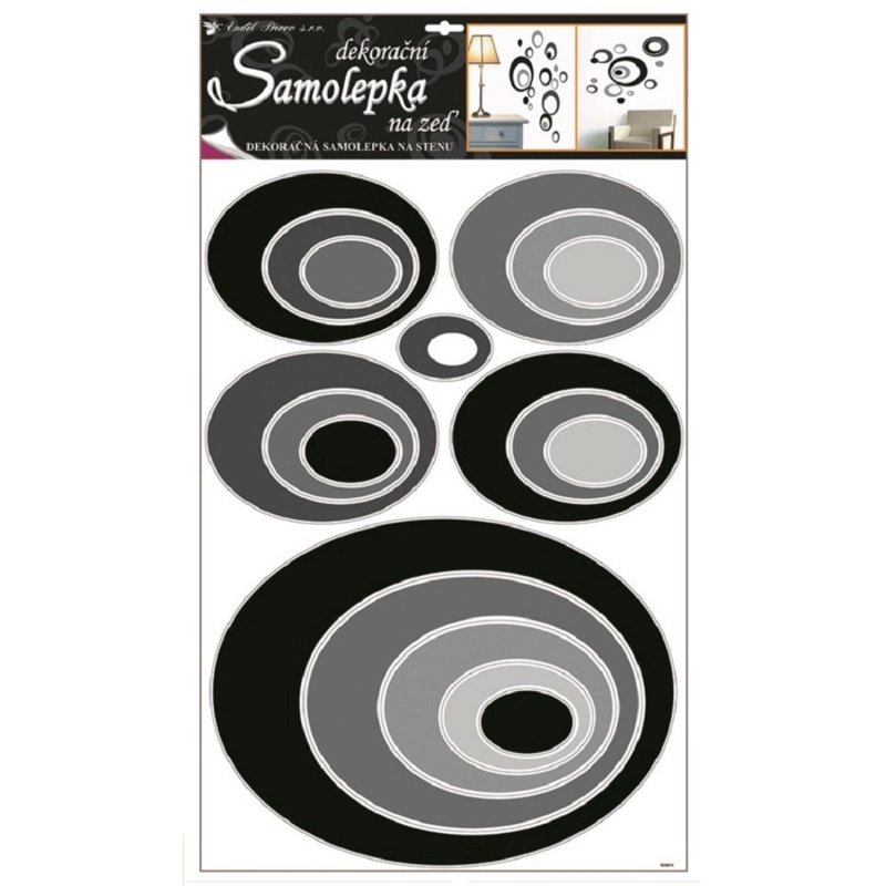 Samolepky na zeď elipsy černé, 60x42cm Anděl Přerov s.r.o.