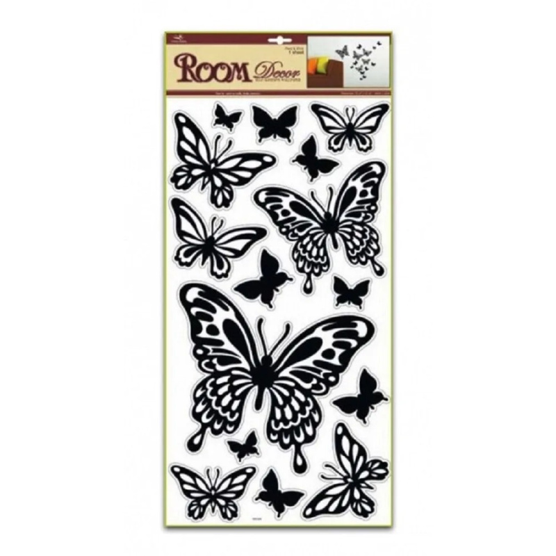 Samolepky na zeď motýli černí, 60x32cm Anděl Přerov s.r.o.