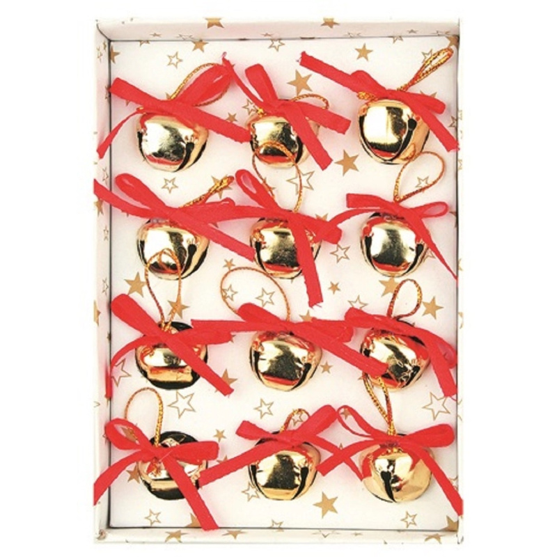 Rolničky v krabičce, zlatá, 12 ks