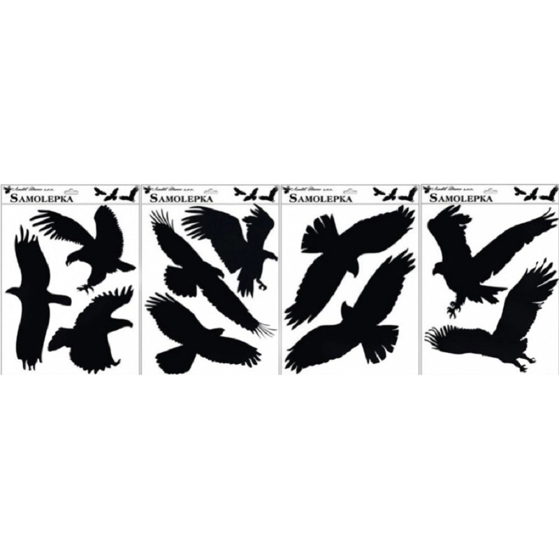 Anděl Přerov Samolepka na sklo siluety ptáků, mix dekorů, 42 x 30 cm