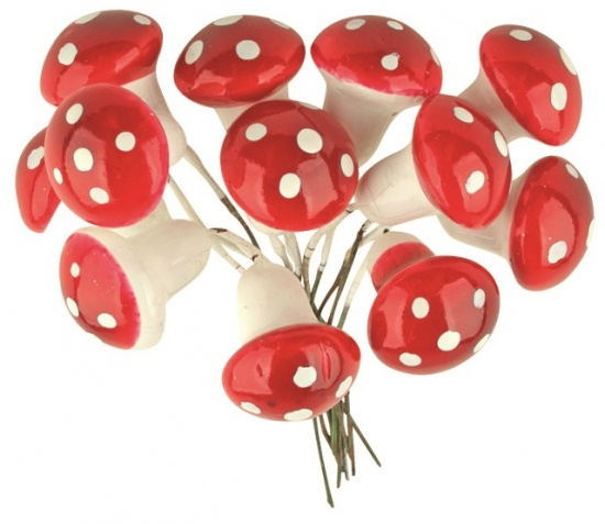Muchomůrky na drátku 1,8 cm,12 ks Anděl Přerov s.r.o.