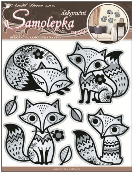 Samolepky na zeď lišky se zrcadlovým efektem 30,5x30,5cm Anděl Přerov s.r.o.