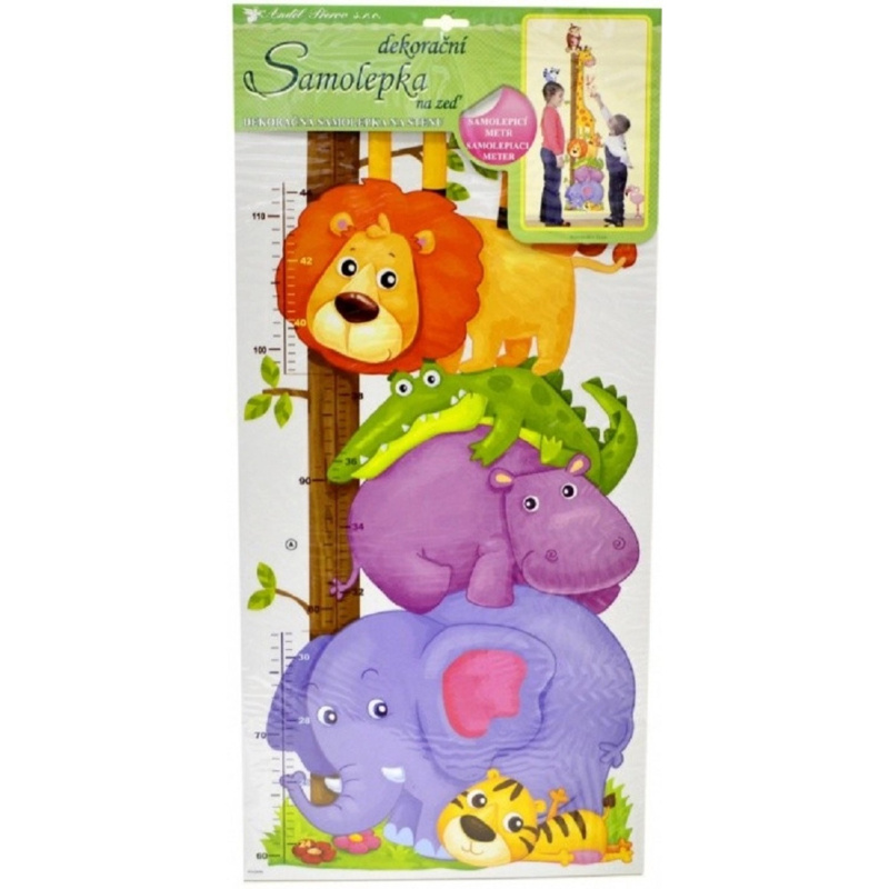 Samolepky na zeď dětský metr zvířátka v zoo 120x32cm Anděl Přerov s.r.o.