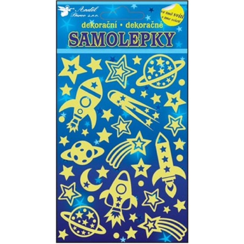 Samolepky svítící ve tmě vesmírné lodě 18x13cm Anděl Přerov s.r.o.