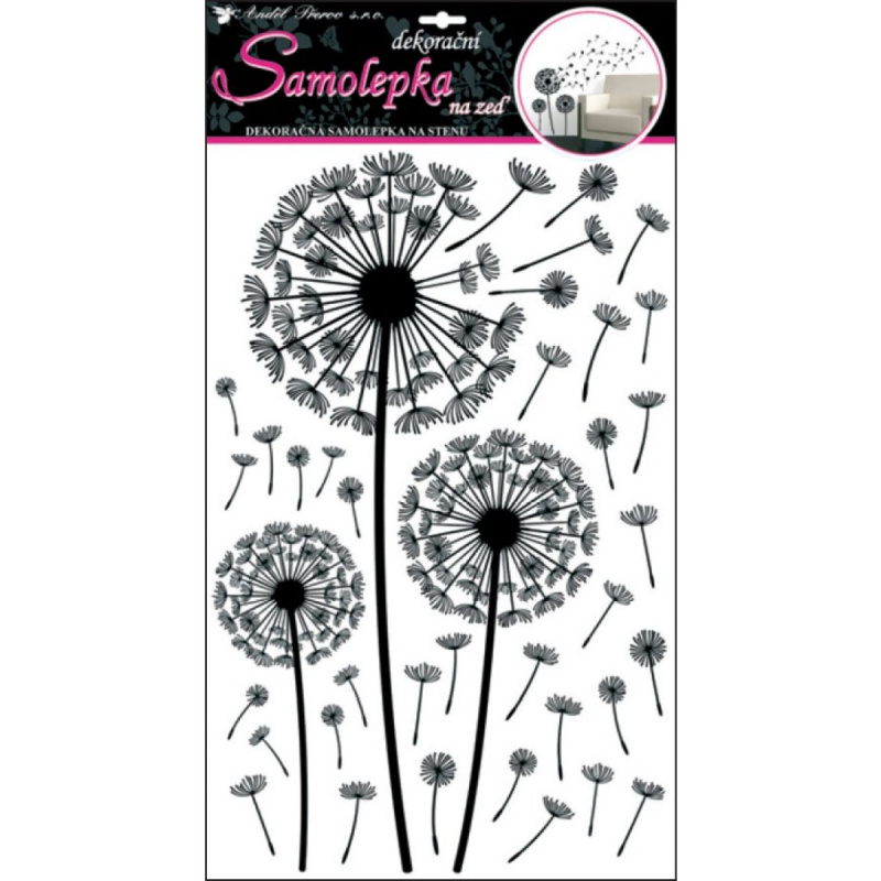Samolepky na zeď pampeliška černá 50x32cm Anděl Přerov s.r.o.