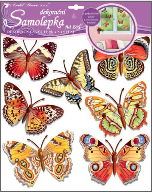 Samolepky na zeď motýli skuteční 30,5x30,5 cm Anděl Přerov s.r.o.