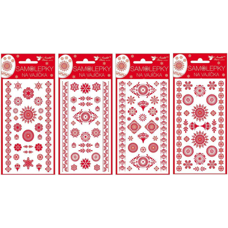 Velikonoční červené samolepky gelové 19 x 9 cm