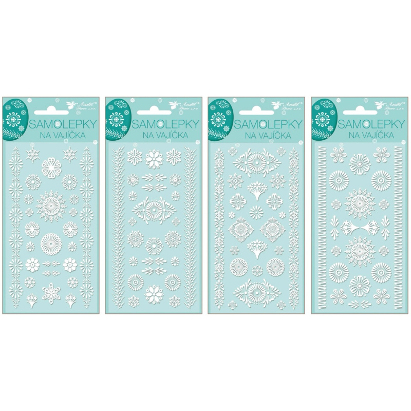 Samolepky velikonoční na vajíčka gelové bílé
