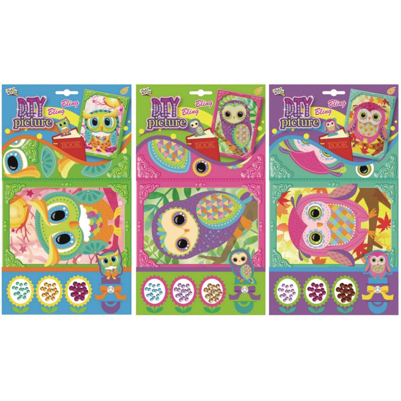 Anděl Přerov Mozaika si třpytivými flitry sovy 20,5 x 17 cm