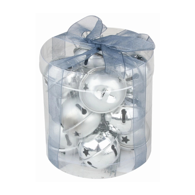 Rolničky 12 ks, 3 cm, stříbrné